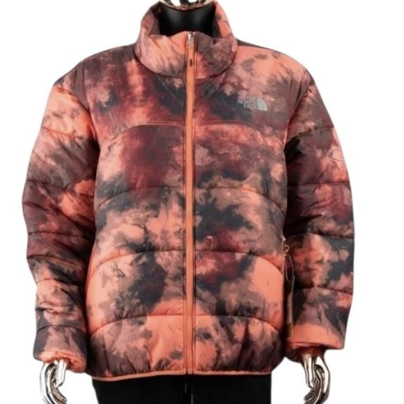 The North Face Jacket Womens 2XL Coral Black Relaxed Fit Puffer Zip NF0A7WU8 - Picture 2 of 13